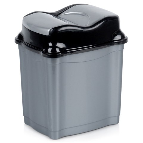 Kosz na śmieci plastikowy śmietnik szary błyszczący 5L do kuchni ORION 731336
