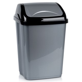 Kosz na śmieci plastikowy śmietnik szary błyszczący duży 26L ORION 731359