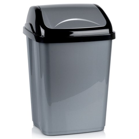 Kosz na śmieci plastikowy śmietnik szary błyszczący duży 26L ORION 731359