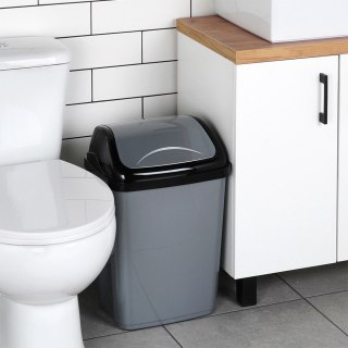 Kosz na śmieci plastikowy śmietnik szary błyszczący duży 26L ORION 731359