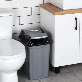 Kosz na śmieci plastikowy śmietnik szary błyszczący duży 28L ORION 731345