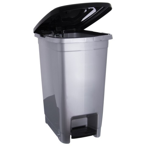 Kosz na śmieci plastikowy z pedałem wąski 15L śmietnik szary ORION 731309