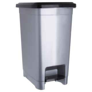 Kosz na śmieci plastikowy z pedałem wąski 15L śmietnik szary ORION 731309