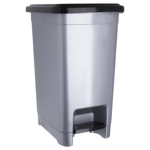 Kosz na śmieci plastikowy z pedałem wąski 15L śmietnik szary ORION 731309