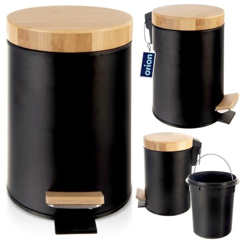 Kosz na śmieci z pedałem do kuchni łazienkowy czarny mały BLACK 3L ORION 731719