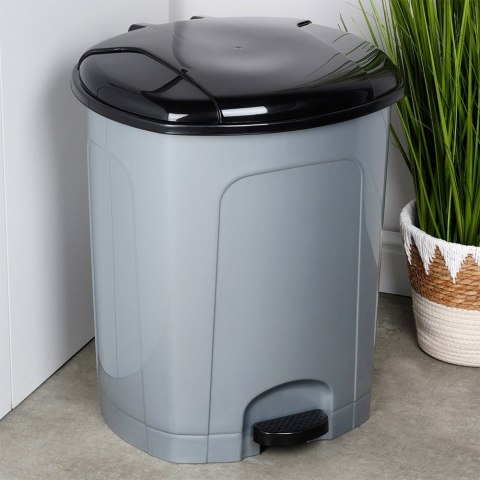 Kosz na śmieci z pedałem plastikowy szary łazienkowy do kuchni 50L ORION 731382