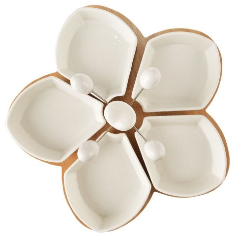 Miseczki na przekąski sos dip porcelanowe białe WHITELINE 28.5cm 10-ele ORION 129201