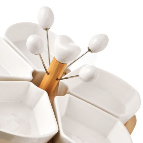 Miseczki na przekąski sos dip porcelanowe białe WHITELINE 28.5cm 10-ele ORION 129201