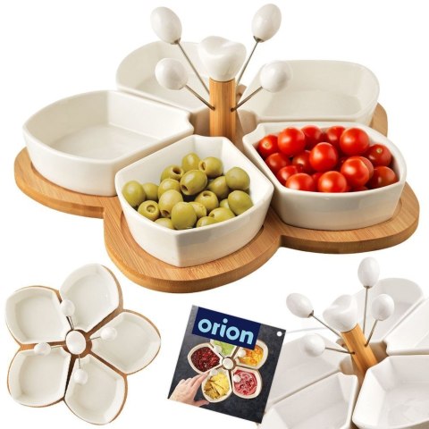 Miseczki na przekąski sos dip porcelanowe białe WHITELINE 28.5cm 10-ele ORION 129201
