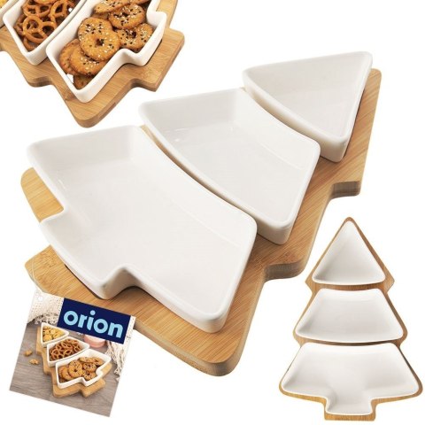 Miseczki na przekąski sos dip porcelanowe białe WHITELINE 28cm 4-ele ORION 129203