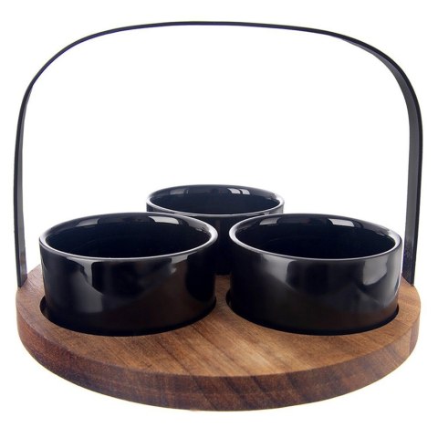 Miseczki na przekąski sosy ceramiczne BLACK 130ml 4-ele ORION 129231