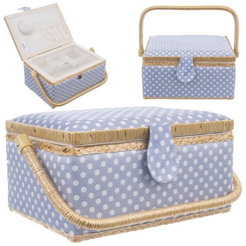 Niciarka niebieska w grochy 30x23x16cm ORION 154023
