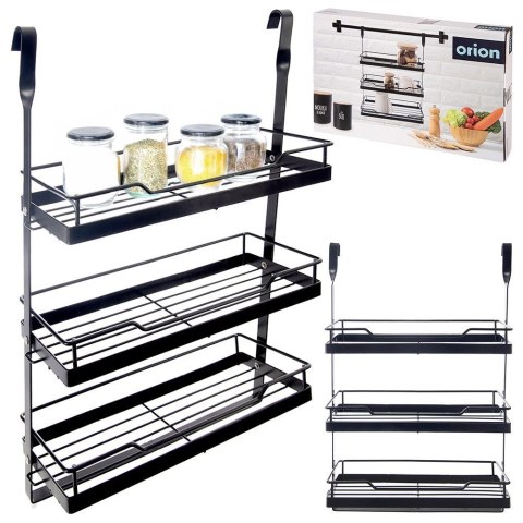 Półka kuchenna zawieszana na relingu metalowa czarna RADKA 32x11x46cm ORION 151924