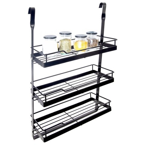 Półka kuchenna zawieszana na relingu metalowa czarna RADKA 32x11x46cm ORION 151924