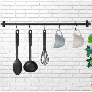 Reling kuchenny metalowy czarny półka uchwyt organizer RADKA 78.5cm ORION 530879