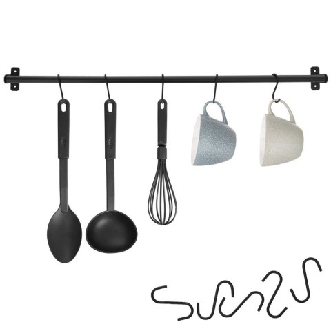 Reling kuchenny metalowy czarny półka uchwyt organizer RADKA 78.5cm ORION 530879