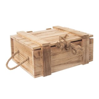 Skrzynka do przechowywania skrzynia pojemnik z pokrywką drewniana 30x21x12cm ORION 731039