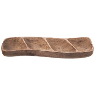 Talerz na przekąski do serwowania tapas drewniany dzielony MANGO 35x11cm ORION 129219