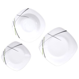 Zestaw talerzy serwis obiadowy komplet porcelanowy na dla 6 osób 18-ele ORION 112352