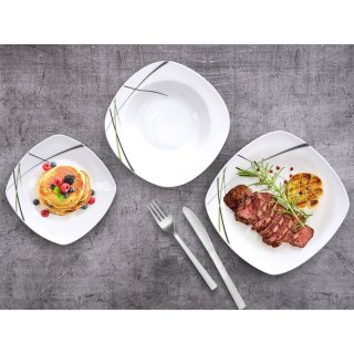 Zestaw talerzy serwis obiadowy komplet porcelanowy na dla 6 osób 18-ele ORION 112352