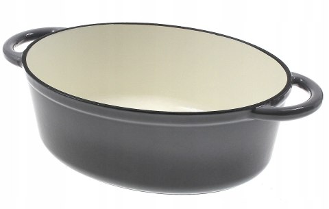Brytfanka żeliwna emaliowana Szara 33cm 6.4L brytfanna KRISBERG KS-7723