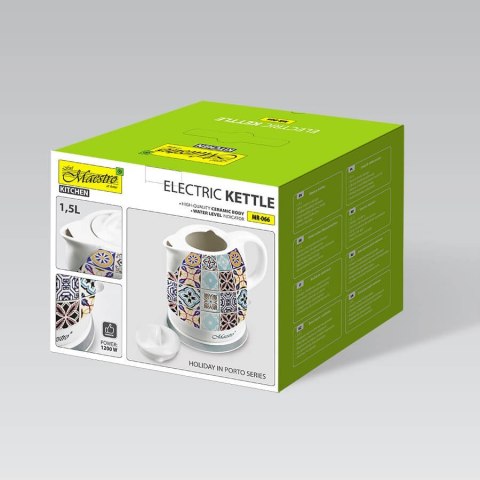 Czajnik elektryczny ceramiczny HOLIDAY IN PORTO 1.5L 1200W MAESTRO MR-066-PORTO