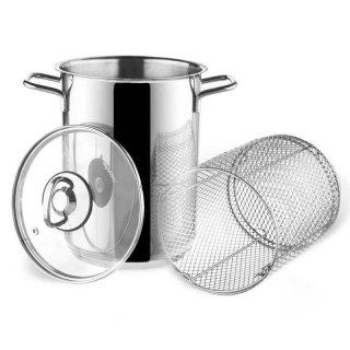 Garnek do gotowania szparagów makaronu stalowy z sitkiem ANETT 16 cm 4.2L ORION 111745