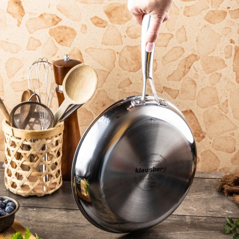 Patelnia stalowa z powłoką non-stick honeycomb, 24 cm, PFOA-Free KLAUSBERG KB-9022