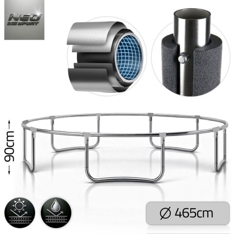 Trampolina ogrodowa 15ft/465cm z siatką zewnętrzną i drabinką Neo-Sport