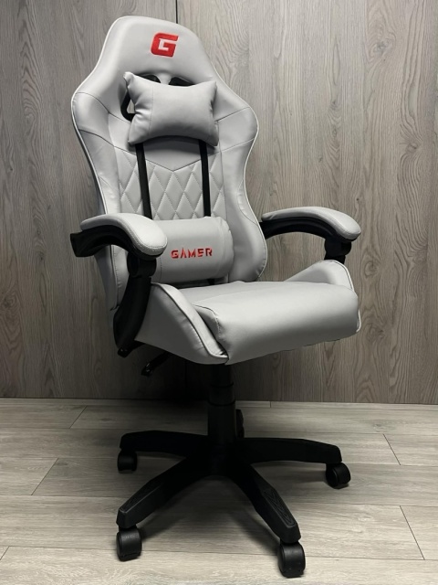 Fotel obrotowy gamingowy EVO PU STONE FULL GREY