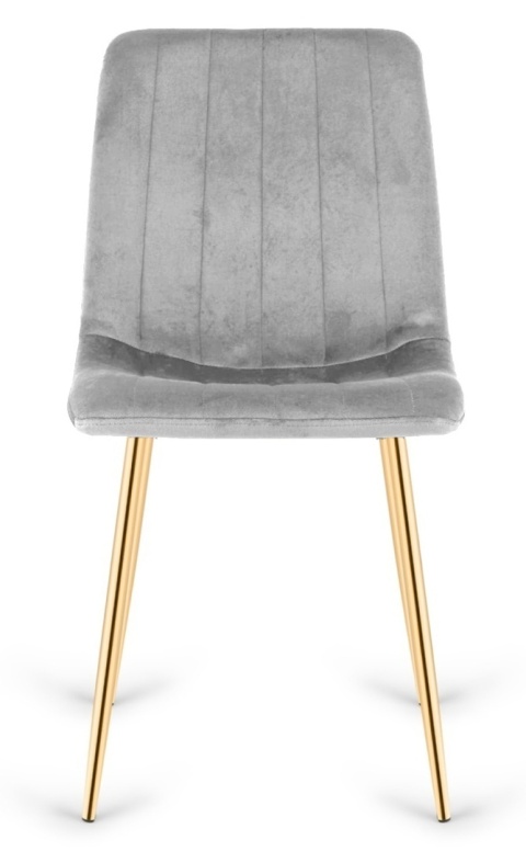 Krzesło tapicerowane AURORA VELVET LIGHT GREY GOLD