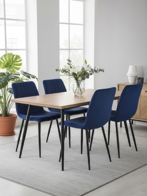 Krzesło tapicerowane AURORA VELVET NAVY BLUE