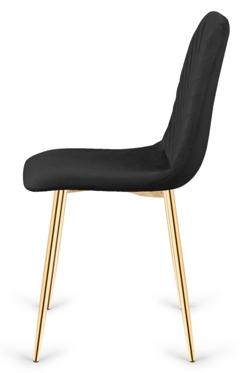 Krzesło tapicerowane TRIO VELVET BLACK GOLD