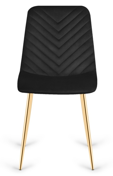 Krzesło tapicerowane TRIO VELVET BLACK GOLD