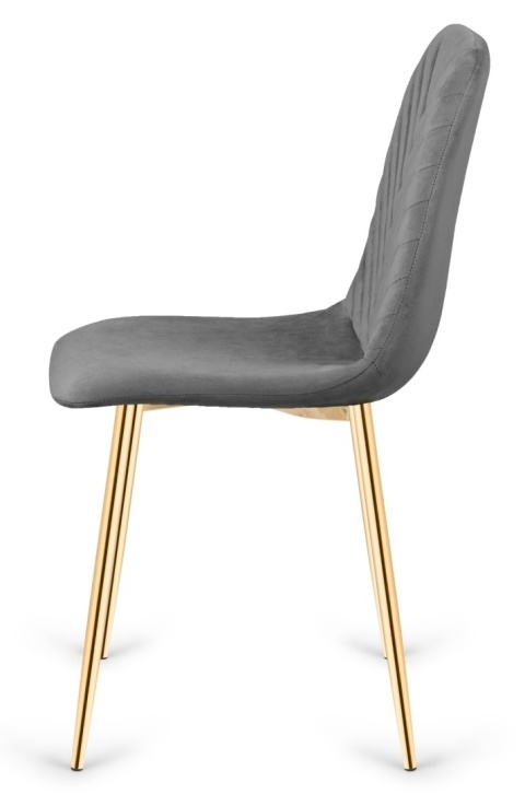 Krzesło tapicerowane TRIO VELVET DARK GREY GOLD