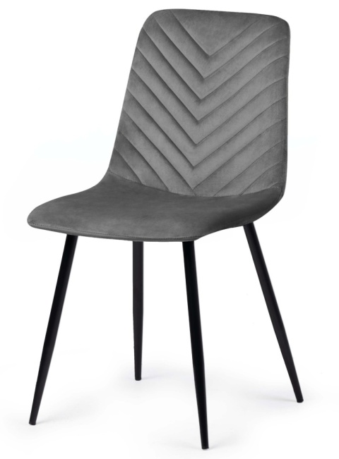 Krzesło tapicerowane TRIO VELVET DARK GREY