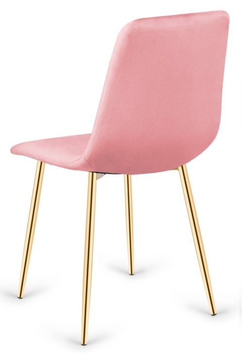 Krzesło tapicerowane TRIO VELVET PINK GOLD
