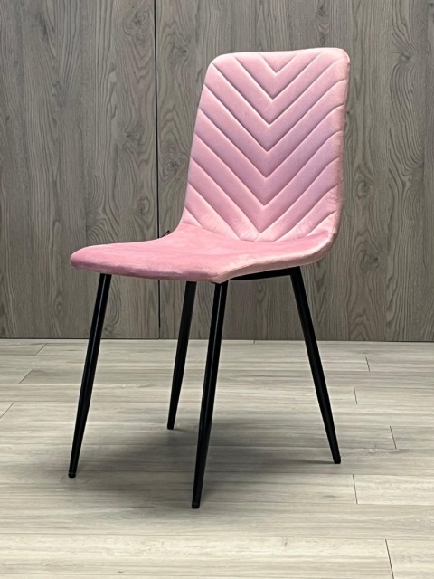 Krzesło tapicerowane TRIO VELVET PINK