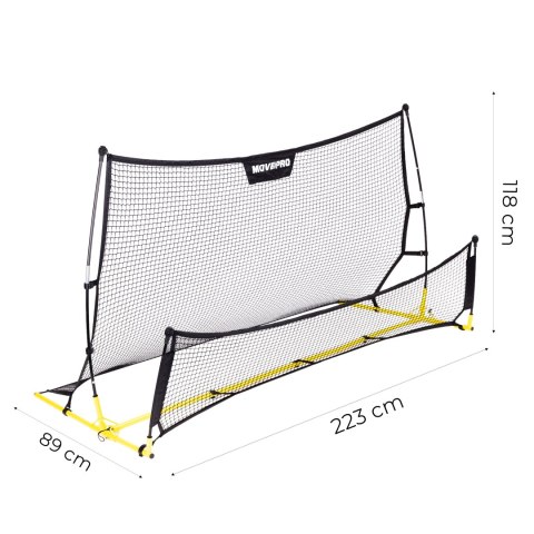 Rebounder trenażer piłkarski dwustronny do treningu strzałów 220x120 cm MOVEPRO