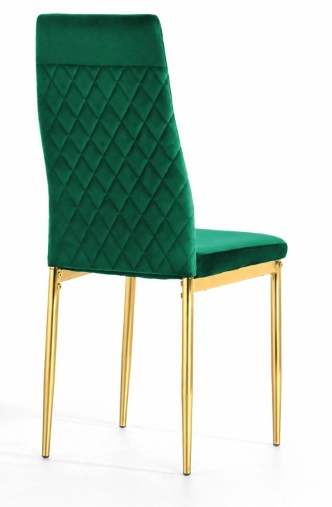 Krzesło tapicerowane VALVA CARO VELVET GREEN GOLD