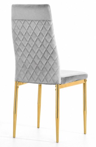 Krzesło tapicerowane VALVA CARO VELVET GREY GOLD