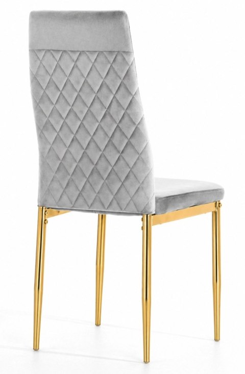Krzesło tapicerowane VALVA CARO VELVET GREY GOLD