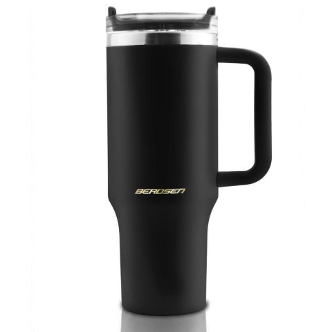 Termos próżniowy kubek ze słomką 1180 ml Berdsen czarny