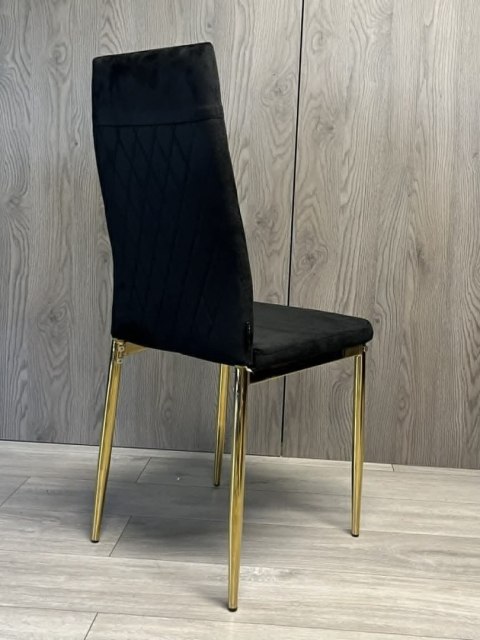 Krzesło tapicerowane VALVA CARO VELVET BLACK GOLD