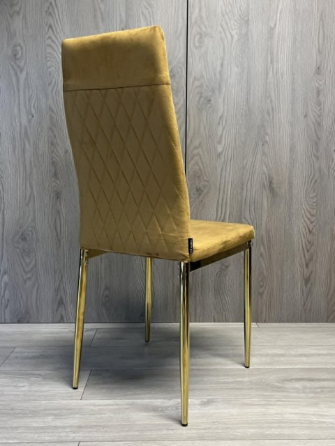 Krzesło tapicerowane VALVA CARO VELVET TRUFLE GOLD