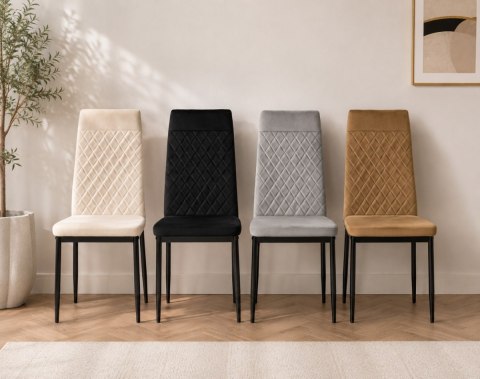 Krzesło tapicerowane VALVA CARO VELVET GREY