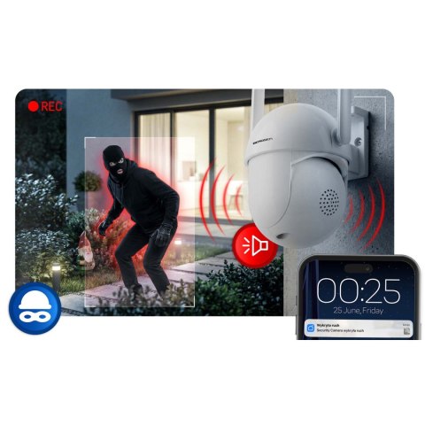 Zewnętrzna kamera WiFi obrotowa IP obrotowa 5MP Berdsen BD-943