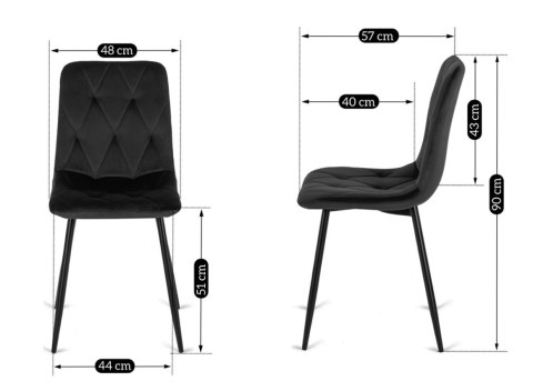 Krzesło tapicerowane BORGO VELVET LIGHT GREY PRO