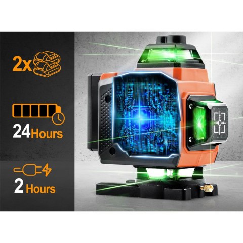 Laser krzyżowy w walizce + akcesoria Poziomica laserowa Humberg HM-175
