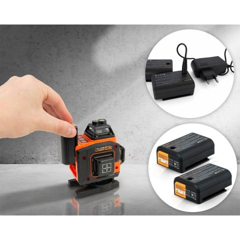 Laser krzyżowy w walizce + akcesoria Poziomica laserowa Humberg HM-175